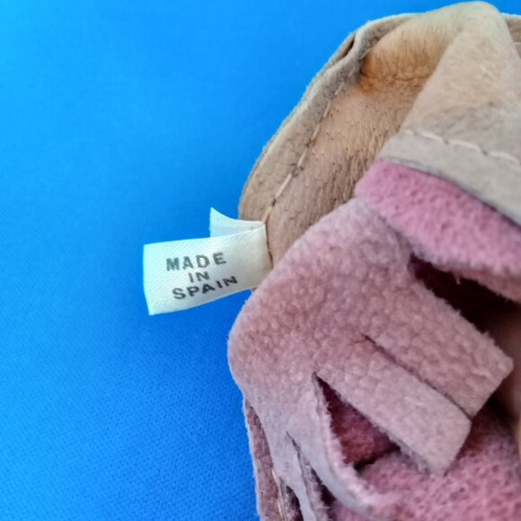 Vintage 1970s genuine suede patchwork pouch made in Spain - Picture 4 of 4